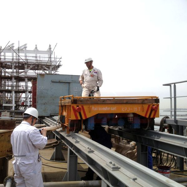 Wagon On Tracks Motorized Industrial Carts , Rail Transfer Bogie With Slope