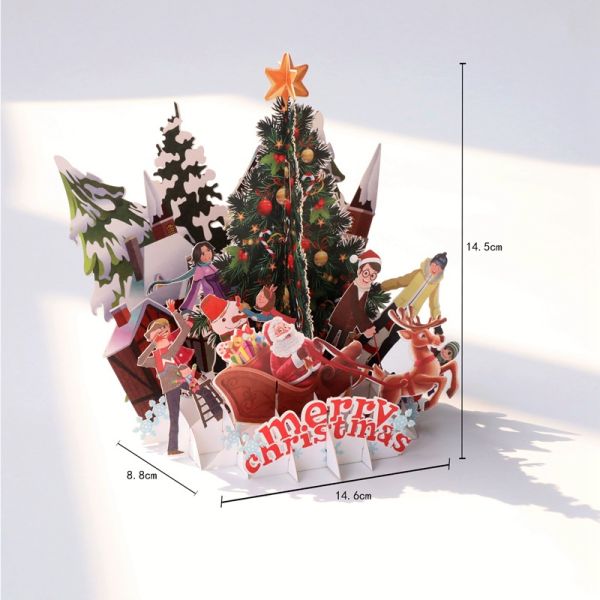 Paper Material 3D Pop Up Greeting Card For Holiday 20×13cm Size CMYK Color