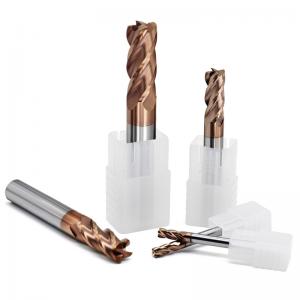 China HRC65 Carbide Corner Radius End Mill 2x6x50mm R0.5 Tungsten straight flute end mill ISO SGS on sale