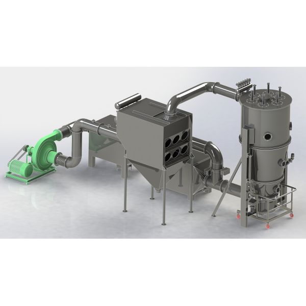 0.2mpa Ss304 Fluid Bed Dryer Machine With Steam Heating System