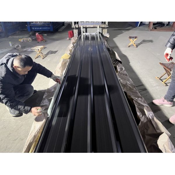 PPGL 30 Years RAL9005 Black Color Metal Corrugated Tile Trapezoidal Galvanized Steel Roofing Corrugated Cladding Panels
