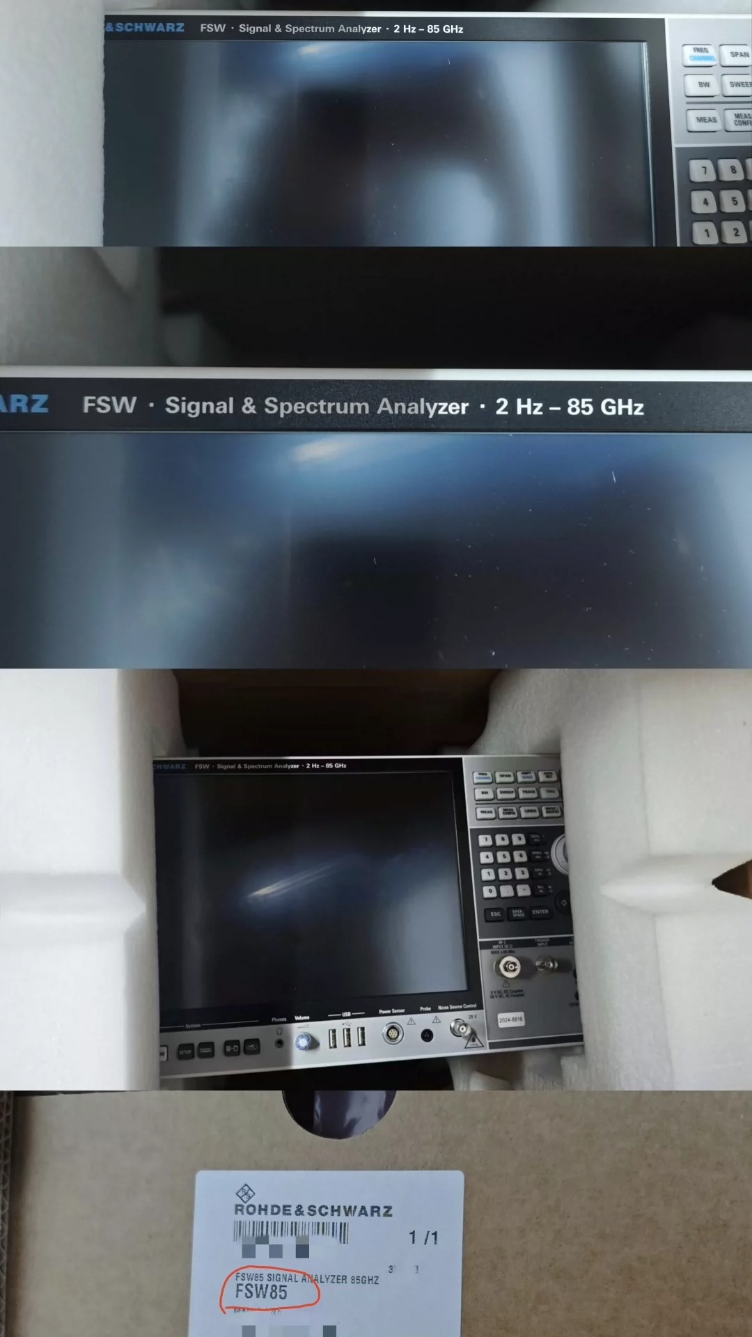 Rohde & Schwarz FSW85 Ultra Wideband RF Spectrum Analyzer 85 GHz
