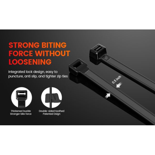 14 Inch Double Sided Zip Ties 350mm Length Environmental Friendly