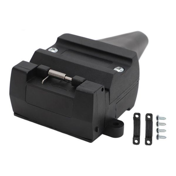 12 Pin Flat Trailer Plug Socket Long Lasting Secure Connection, Universal Fit for Trailer, RV, Boat