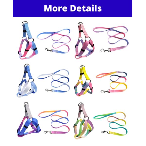 Nylon Pet Dog Chest Harness Leash Set Colorful Adjustable Comfortable