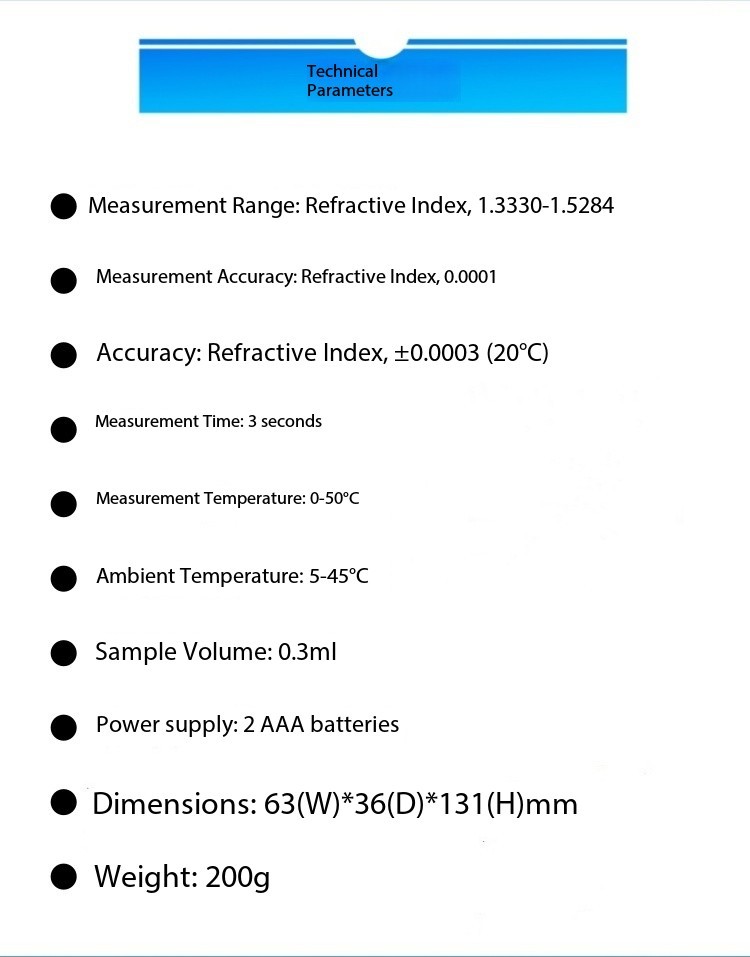 ST-138A Portable Edible Oil Refractive Index Meter with Ambient Temperature Range of 5-45C and Sample Size of 0.3ml for Oils