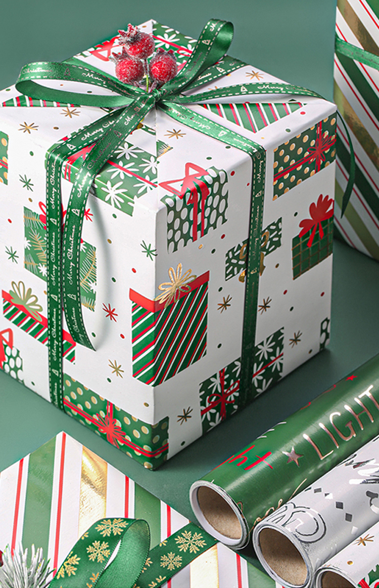 Custom gold foil printed gift polyester satin ribbon with logo