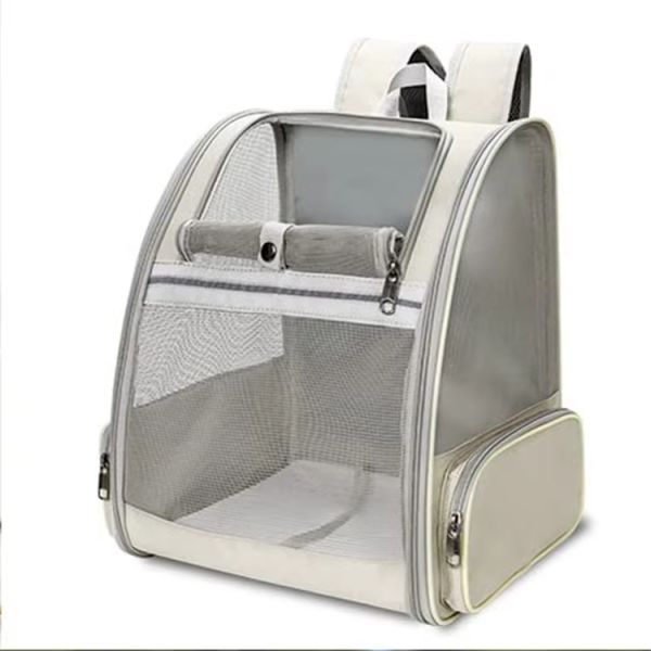 Semi Circle Pet Backpack Carriers Extendable Collapsible Cat Carriers OEM With Safety Straps