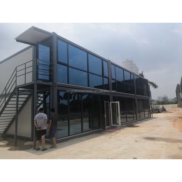 Affordable 20ft Knock Down Sandwich Panel Portable Prefab Hotel Container Modular House with Aluminum Alloy Windows