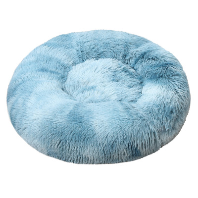 Washable Round Fluffy Pet Bed Luxury Soft Plush Cat Bed Portable