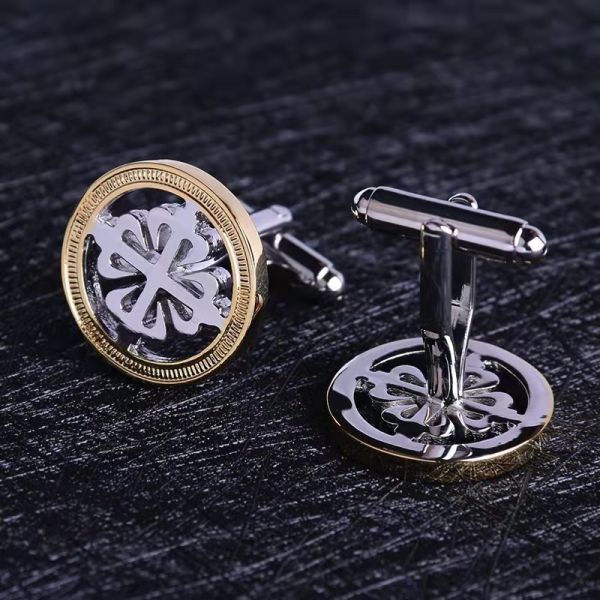 Circular Hollow Mens Diamond Cufflinks Disc Gear Pattern 16mm Size