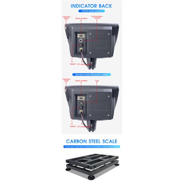 30-500KG Black Indicator Smart Analytical Platform Scale Waterproof Scale High Accurracy Platfrom Scale