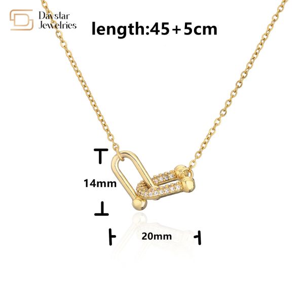 18k Gold Plated Diamond Zircon Jewelry Set Horseshoe U Geometric