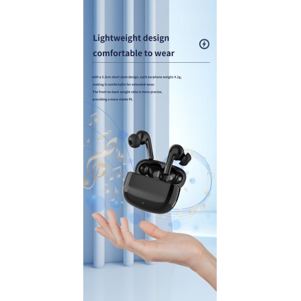 Private Mold Wireless HiFI Earbuds with Low Latency ANC ENC and Digital Display