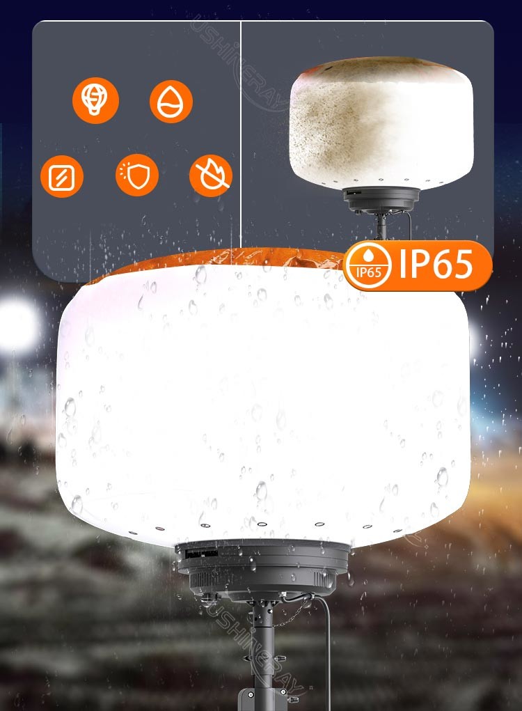 Portable Movable 800W Balloon Light Tower High Brightness For Construction Sites Roadworks Temporary Work Light