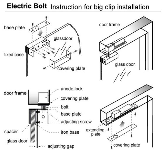 EB690L electronic door locking system including download bracket 12Volt DC