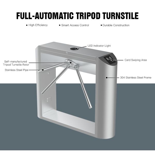HCW Fully Automatic Tripod Drop Arm Turnstile Electronic Turnstile Gates 0.2S Reacting Time