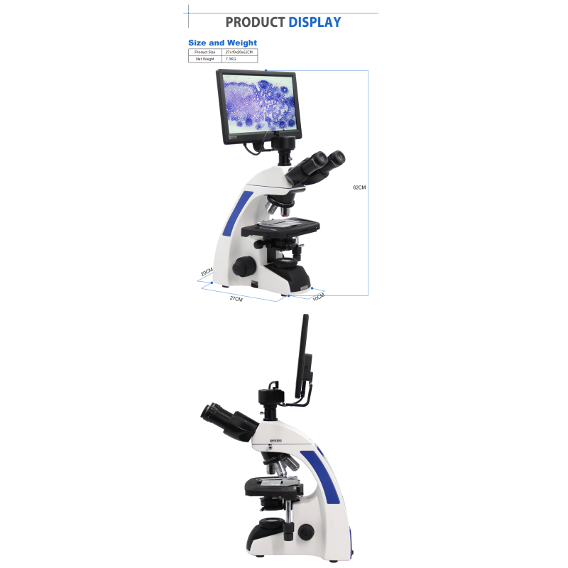 Biological Compound Video Digital Microscope / 12.5" Lab Trinocular Profesional Pantalla Lcd Microscope
