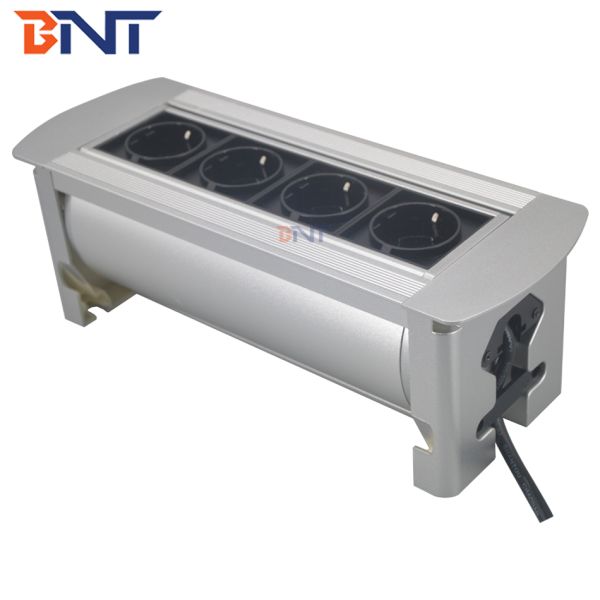 Multimedia conference office power switch rotate table power socket with EU outlet