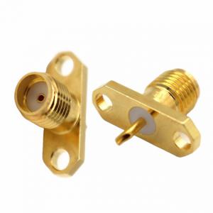 Buy cheap SMA Connector Rf Jack Female Socket 50 Ohm Through Two Hole Solder PCB Adapter product