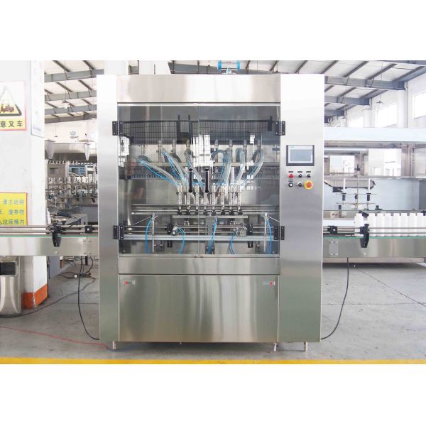 500ml-5L Automatic 6 Heads Paste Filling Machine With Servo System For Cream With Conveyor PLC Control